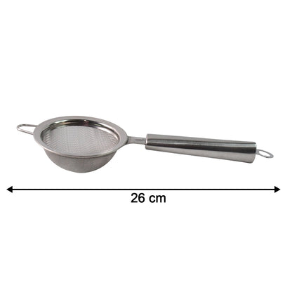Detailed view of stainless steel mesh of strainer