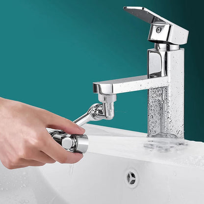 Splash-proof tap extender with dual outlet spray and bubble modes
