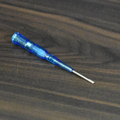 Durable metal screwdriver with a built-in voltage tester for various electrical applications.