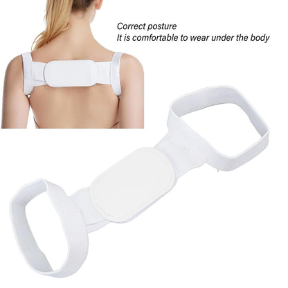 Model demonstrating the effectiveness of the Posture Corrector for posture health.