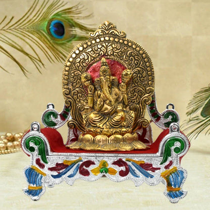 Beautiful Bal Gopal Singhasan with intricate carvings, perfect for a home temple.