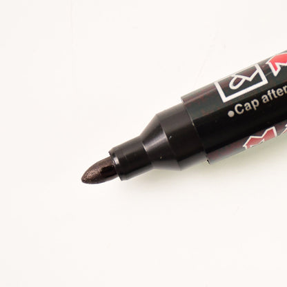 Premium Permanent Black Marker Pen Set (12 Pcs Set)