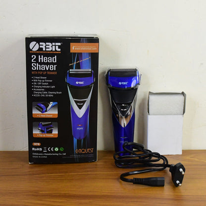 Orbit Rechargeable Electric Foil Shaver 2 Head shaver With Pop up trimmer (1 Pc)