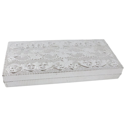Stylish multipurpose silver cash box for money and jewellery storage on special occasions