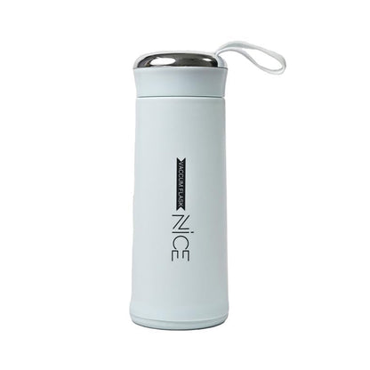 Durable glass water bottle with a protective grey silicone sleeve and bamboo lid for a firm grip.