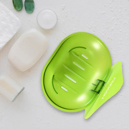 Plastic Soap Dish Holder for Bathroom Shower Wall Mounted Self Adhesive Soap Holder Saver Tray-Plastic Sponge Holder for Kitchen Storage Rack Soap Box, Bathroom ,Sabudani