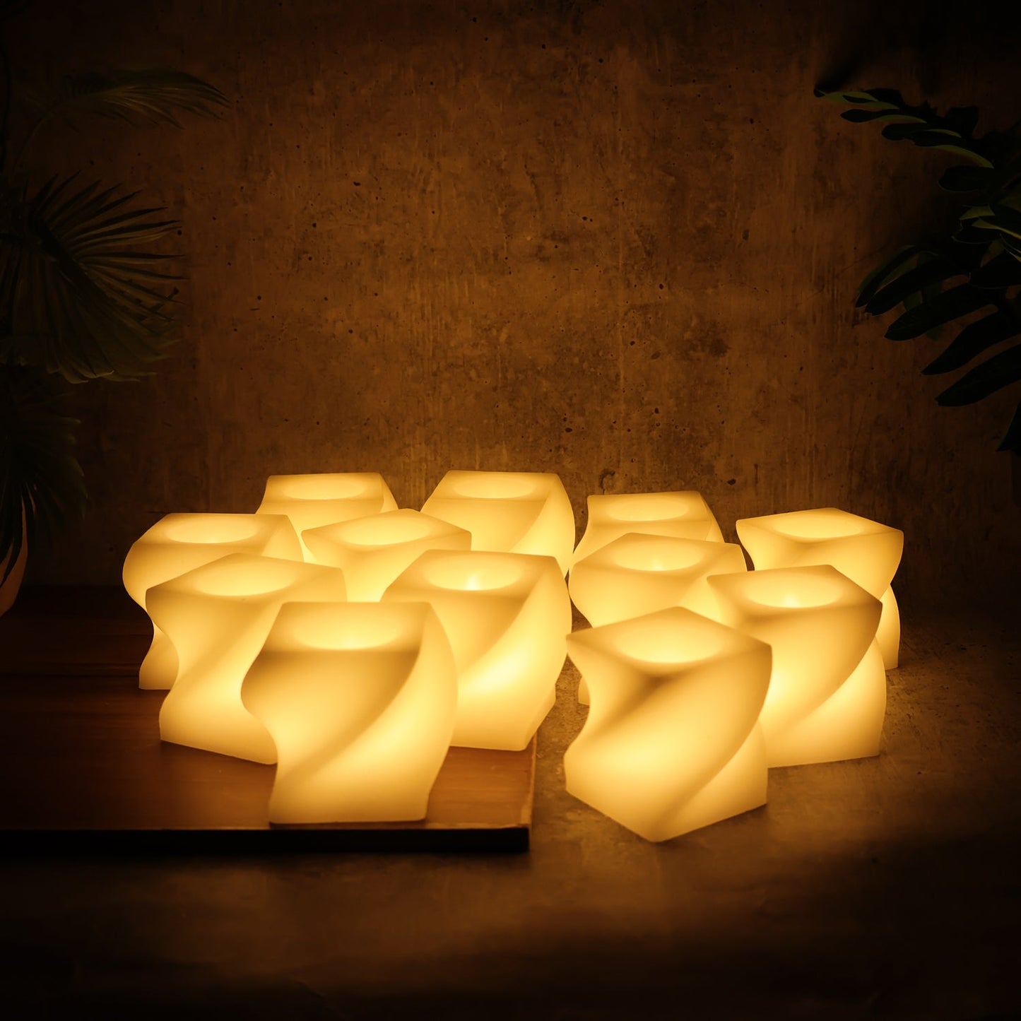 Twelve-piece square LED flameless candle set ideal for festivals and events