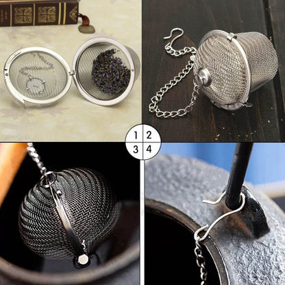 Practical stainless steel tea filter, suitable for various kitchen and office environments.