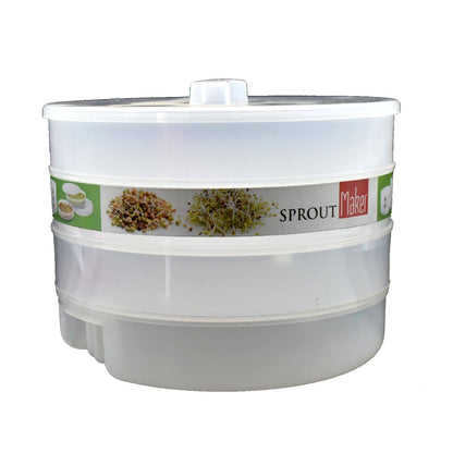 Sprout Maker 4 Layer filled with fresh, green sprouts, ready for consumption.