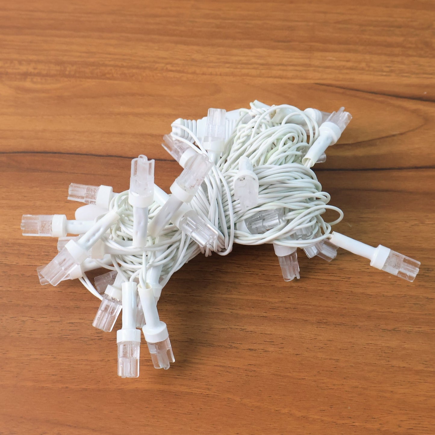 Multi-color LED decorative string fairy lights arranged outdoors for celebrations