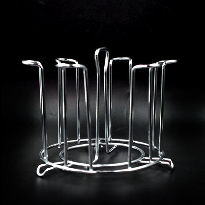 Durable glassware rack designed for safe and accessible storage.