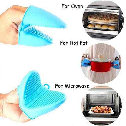 Flexible silicone heat resistant potholder with a strong, textured surface.