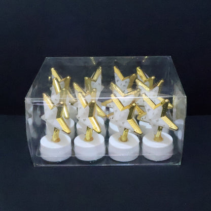 Star shaped LED candle in plastic casing, flameless and safe for home use