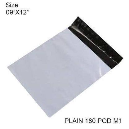 Plain 09x12 inch tamper-proof bags for secure courier deliveries.
