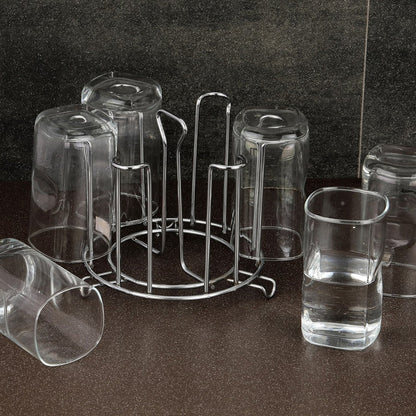 Stainless Steel Glass Stand for kitchen counter organization.