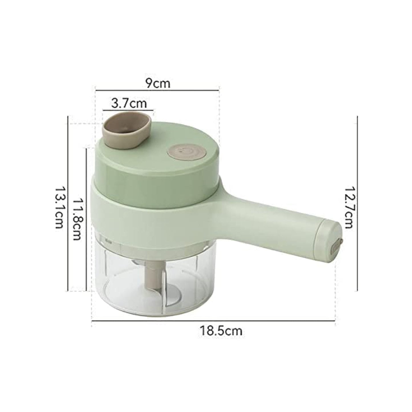 Portable electric food chopper and slicer, ideal for busy kitchens.