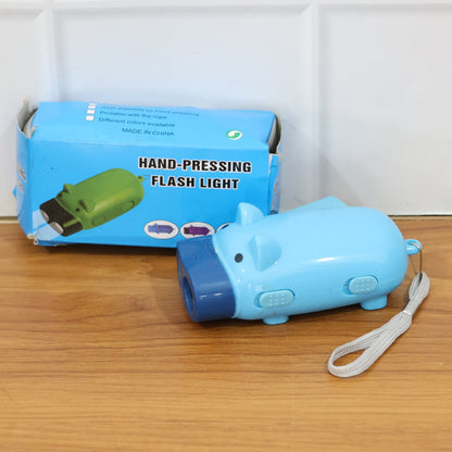 2-LED Hand Press Torch – Battery-Free Hand Crank Flashlight