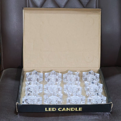 Ribbed crystal design LED flameless candles adding charm to home décor