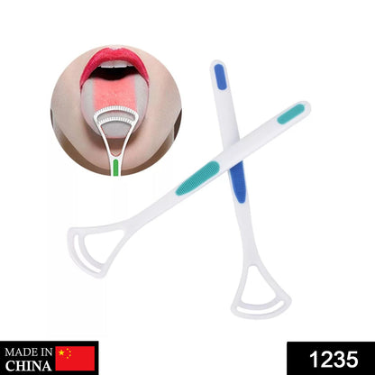 Close-up of the Y-shaped head of the Tongue Cleaner Brush for effective scraping.
