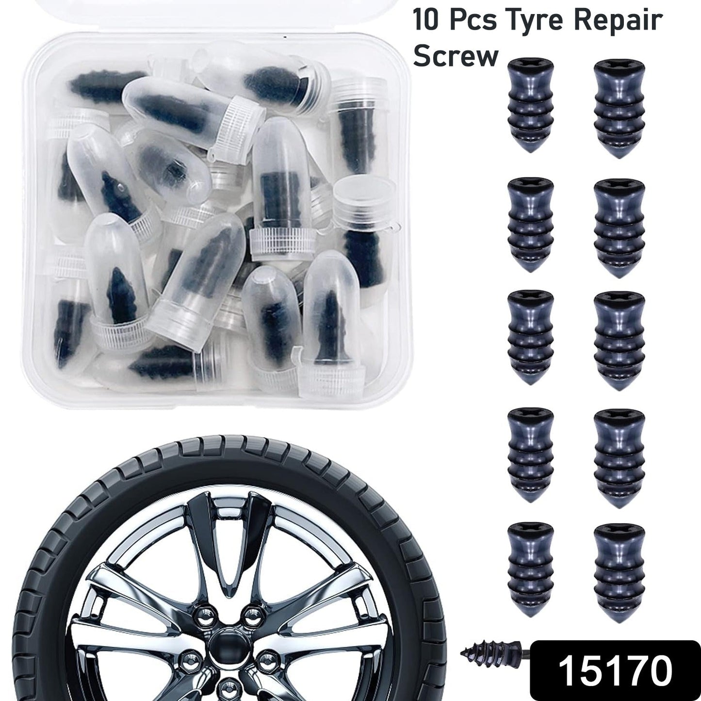 Set of 10 rubber repair screws from Velvet Wheels in their plastic storage box