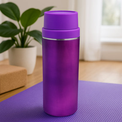 Stainless steel water bottle 500 ml, leak-proof design, perfect for daily hydration.