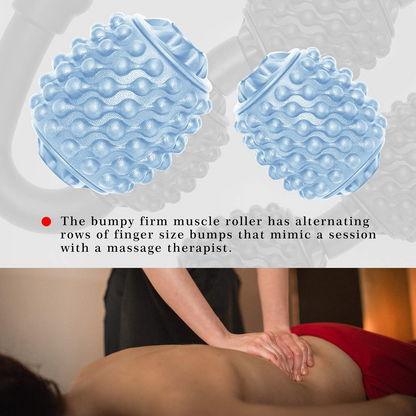 The muscle massage roller featuring drop-shaped massage particles for deep tissue relief.
