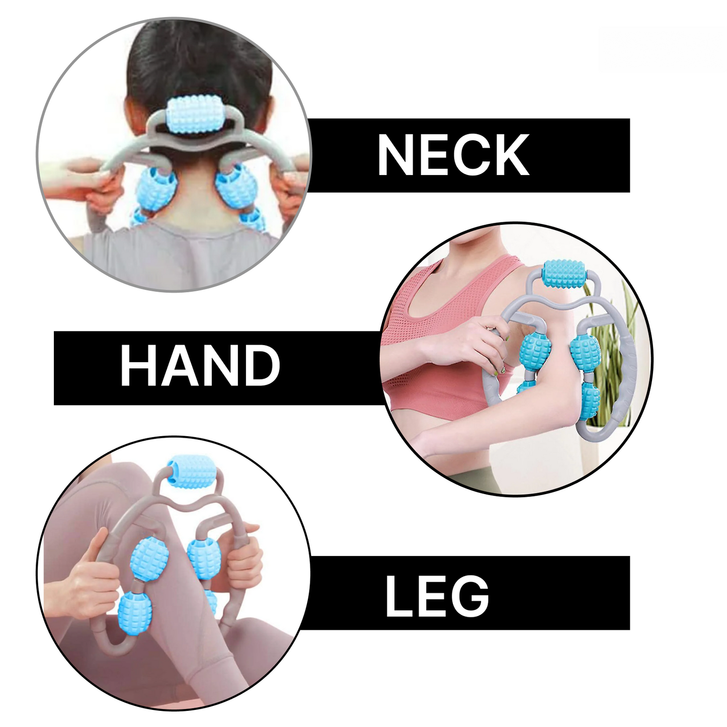Side view of the muscle massage roller, highlighting its compact and portable design.