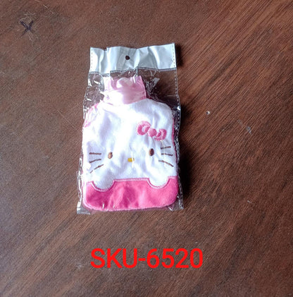 Pink hot water bag with cover, a cozy solution for warmth and pain relief.