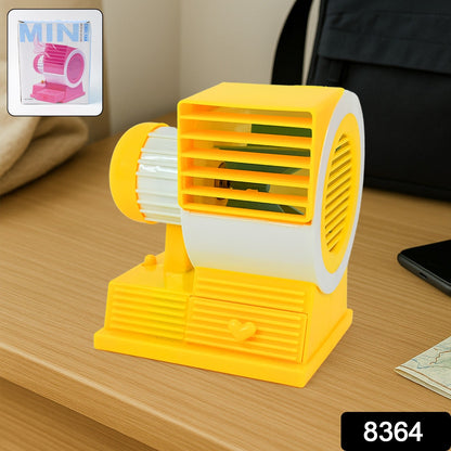 Compact portable mini desk fan powered via USB