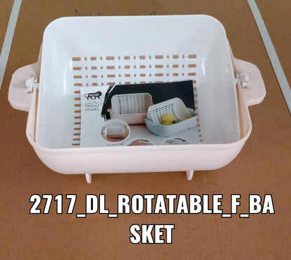 Detailed view of the plastic rotatable strainer's durable construction.