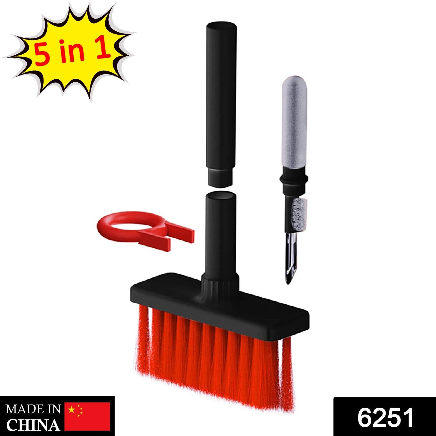 Detailed view of the 5-in-1 computer cleaning kit components.