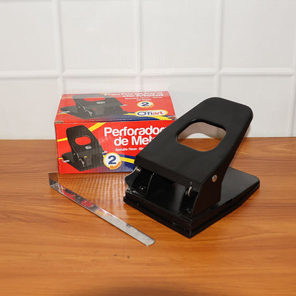 Heavy-Duty Metal 2-Hole Paper Punch Machine (2 Pc)