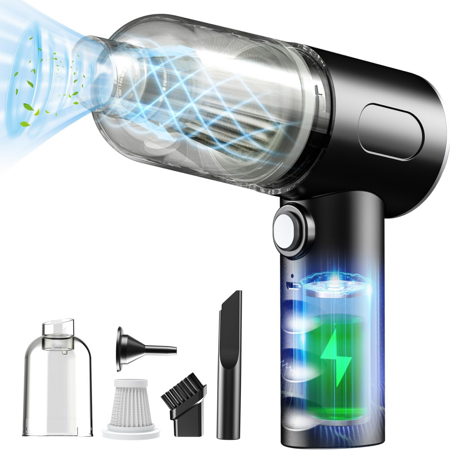 3 in 1 Mini Car Vacuum – Wireless, Rechargeable, Blower & Dust Cleaner for Car, Home & Keyboard