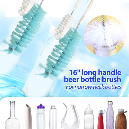 Convenient hook on the bottle cleaning brush handle for easy storage.