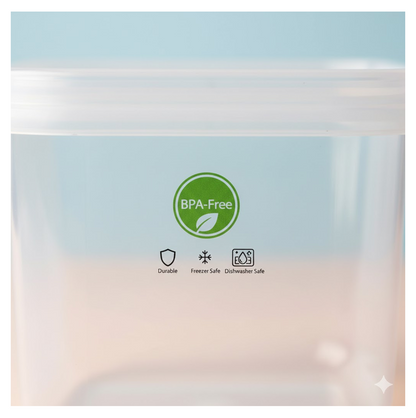 Neatly arranged set of three multicolor airtight food containers.