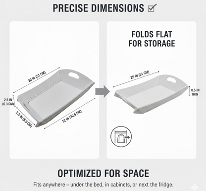 Isolated view of the unfolded serving tray, emphasizing its sturdy and reliable design.