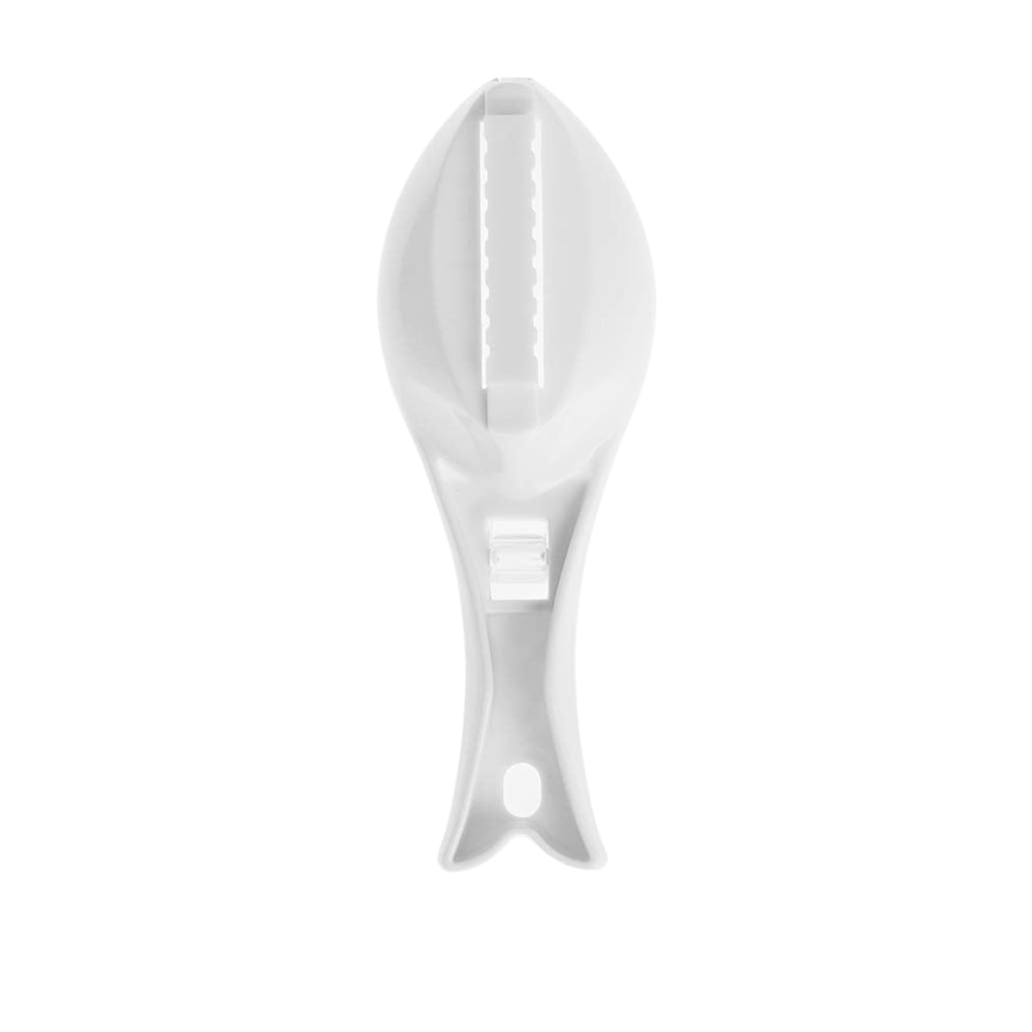 Fish scale scraper and skin peeler displayed in its product packaging.