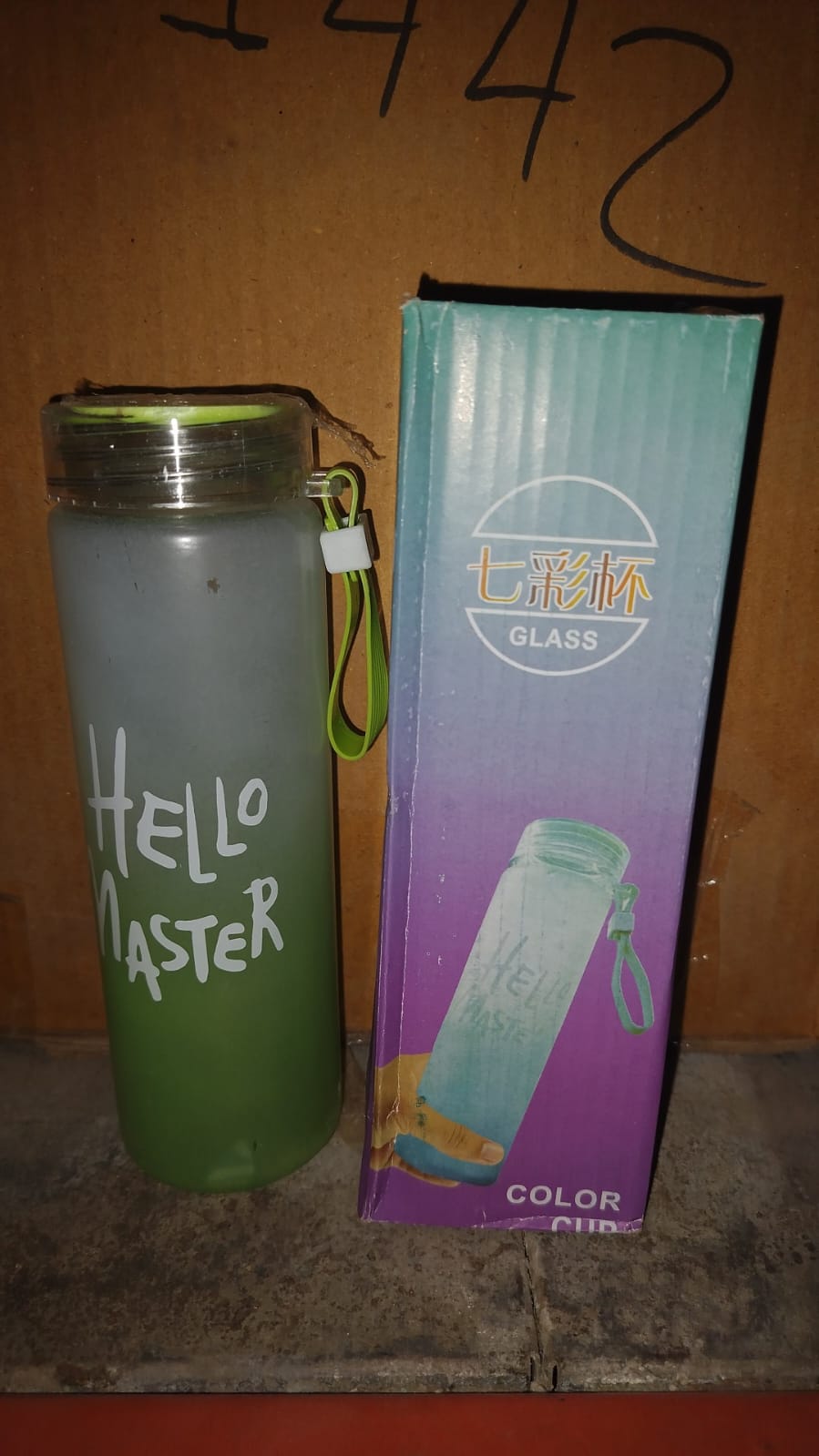 Motivational 350ml Glass Water Bottle – Colorful, Hourly Intake Markings, Reusable for Gym, Cycling & Daily Use