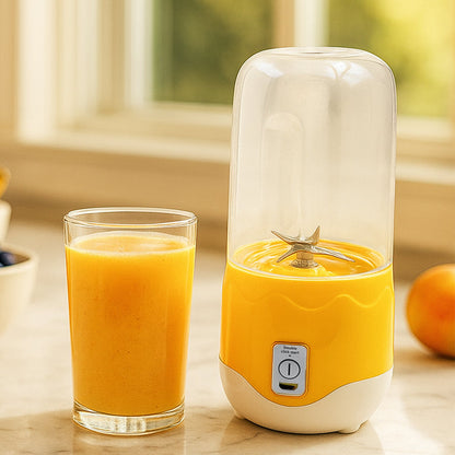 Portable Electric USB Juice Maker 6 blade Blender Grinder Mixer Personal Size, USB Rechargeable Mini Juicer for Smoothies and Shakes with Juicer Cup - 400ml