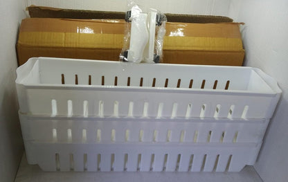 The space-saving organizer placed beside a washing machine, holding laundry essentials.
