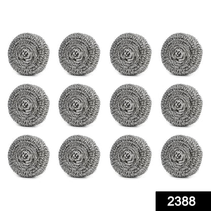 Close-up of a single stainless steel scrubber ball, showcasing its durable wire mesh.