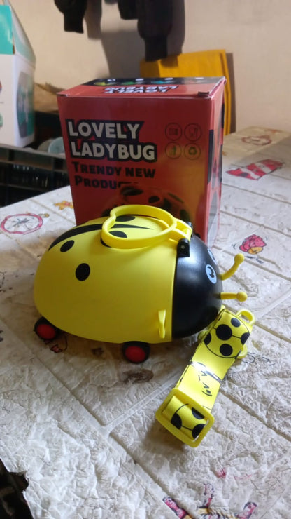 Cute Bug-Shaped Kids Water Bottle with Straw & Strap – Portable, 4-Wheel Design, Perfect for School & Return Gifts (1 Pc)