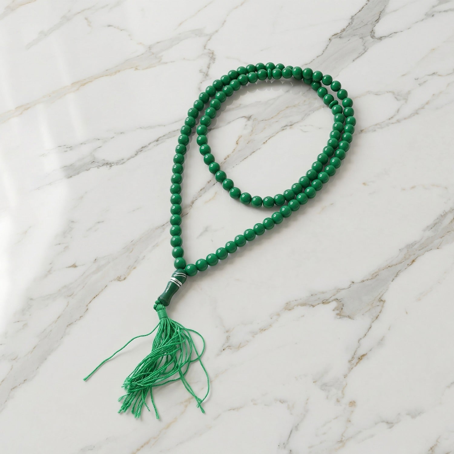 Detailed view of prayer beads Mala for meditation