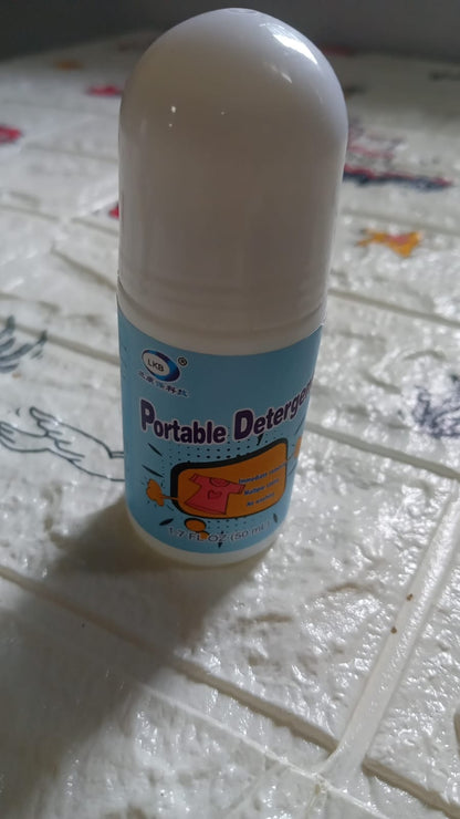 Packaging of the compact fabric stain remover for easy storage.