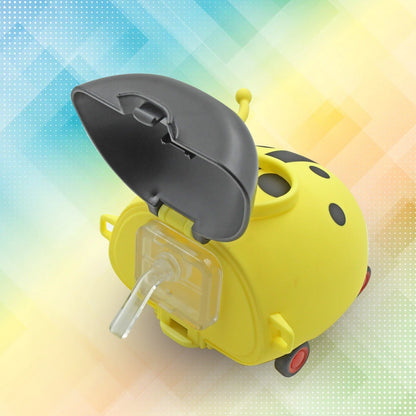 Cute Bug-Shaped Kids Water Bottle with Straw & Strap – Portable, 4-Wheel Design, Perfect for School & Return Gifts (1 Pc)