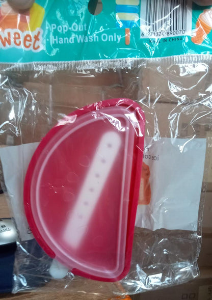Watermelon ice mould showing non-stick properties for easy release.