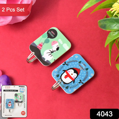 Cute clamp style self-adhesive hook in cartoon style for home organization
