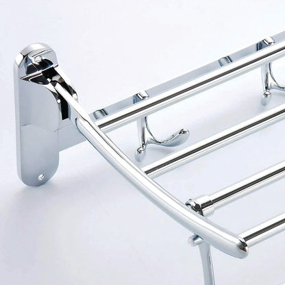 Space-saving folding towel rack in its collapsed position, ideal for small bathrooms.