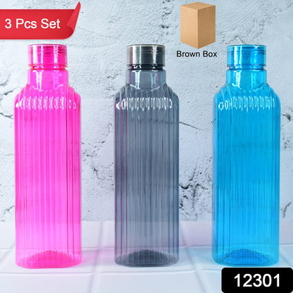 Unbreakable transparent water bottle with leak-proof screw cap