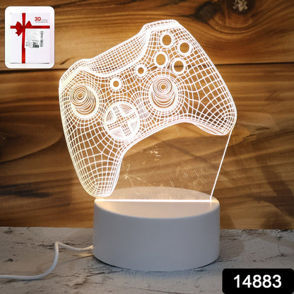 USB powered night lamp shaped as a 3D gaming controller on a desk